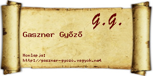 Gaszner Győző névjegykártya